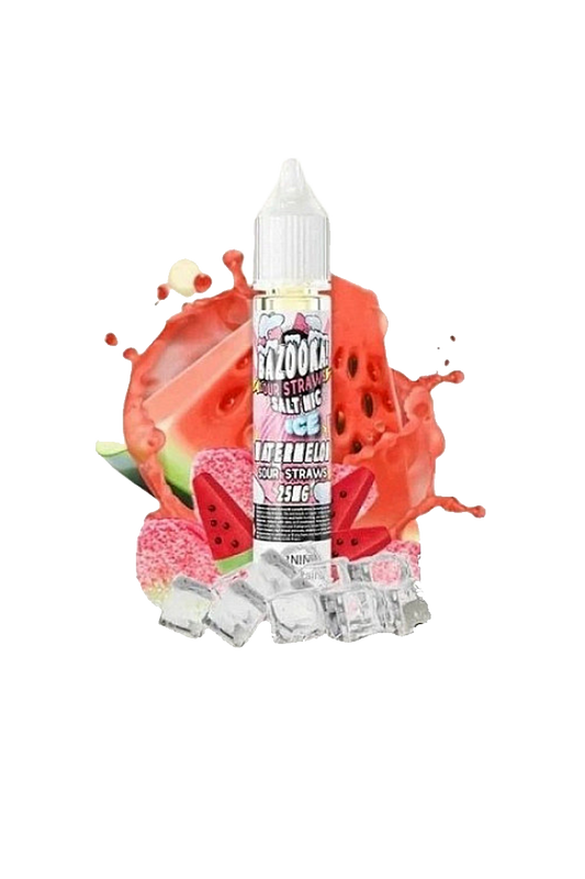 BAZOOKA SALTNIC - WATERMELON SOUR STRAWS ICE